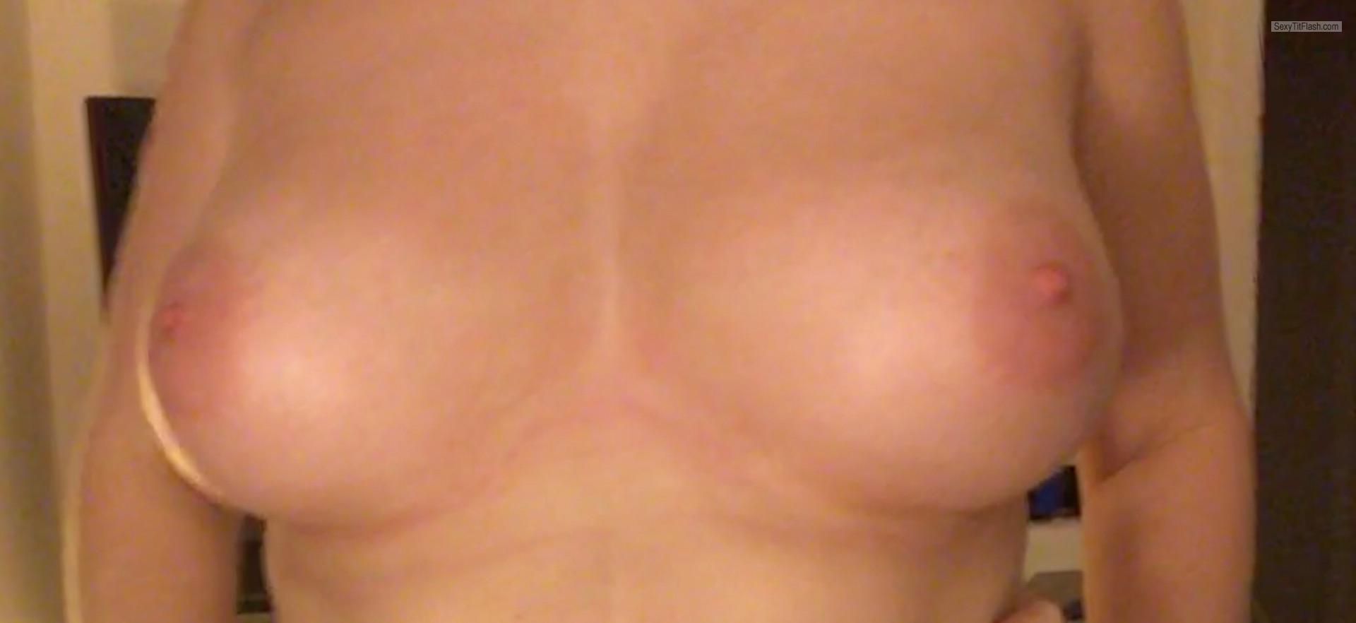 Tit Flash: Girlfriend's Medium Tits - Silvie from Poland